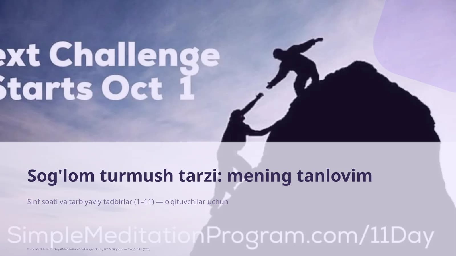 Sinf soati va tarbiyaviy tadbirlar (1–11) — o'qituvchilar uchun