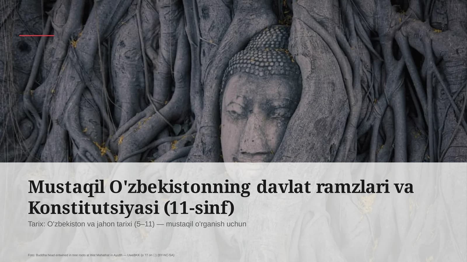 Mustaqil O'zbekistonning davlat ramzlari va Konstitutsiyasi (11-sinf)