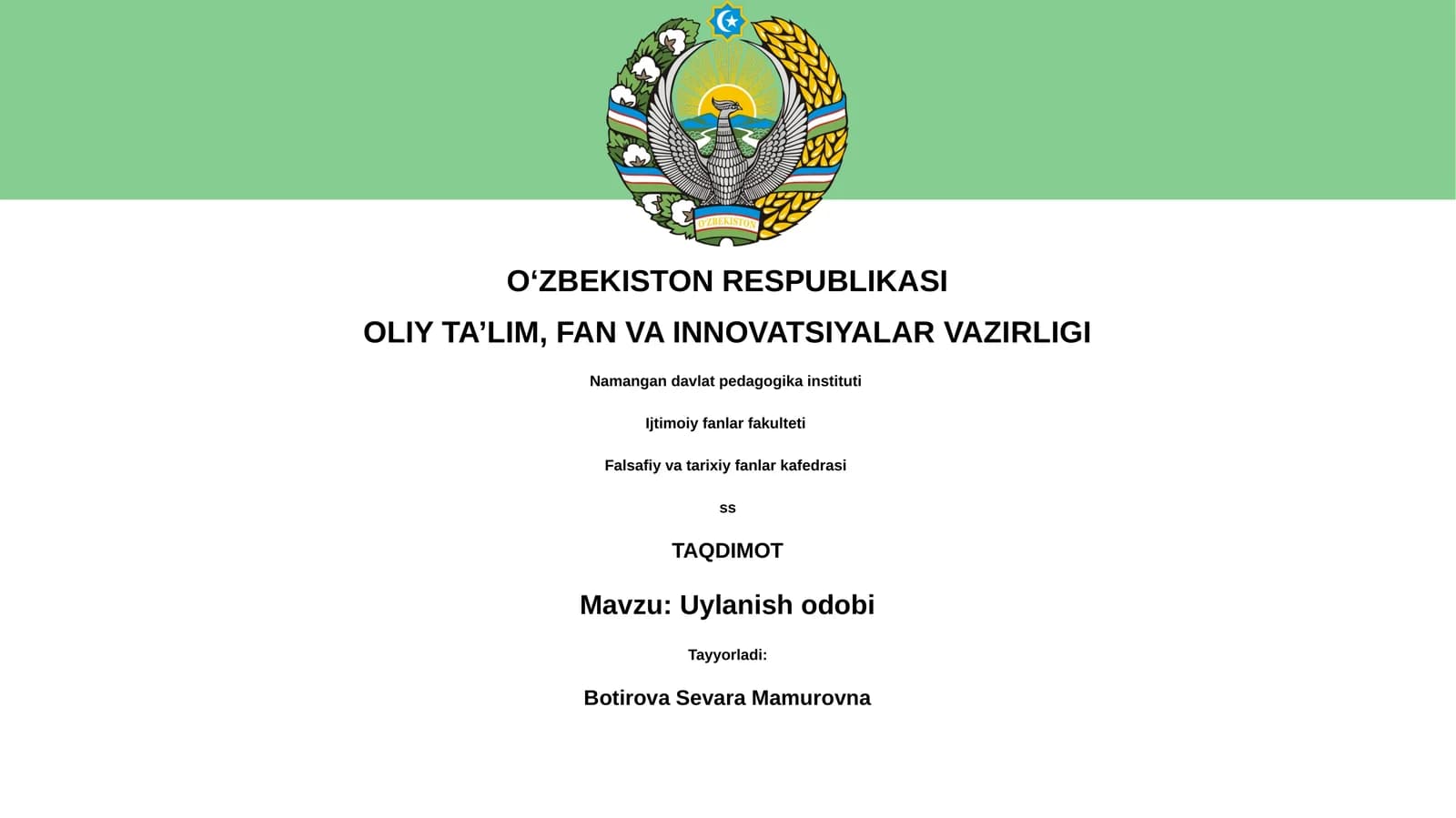 Uylanish odobi