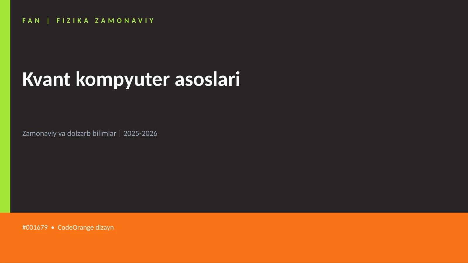 Kvant kompyuter asoslari