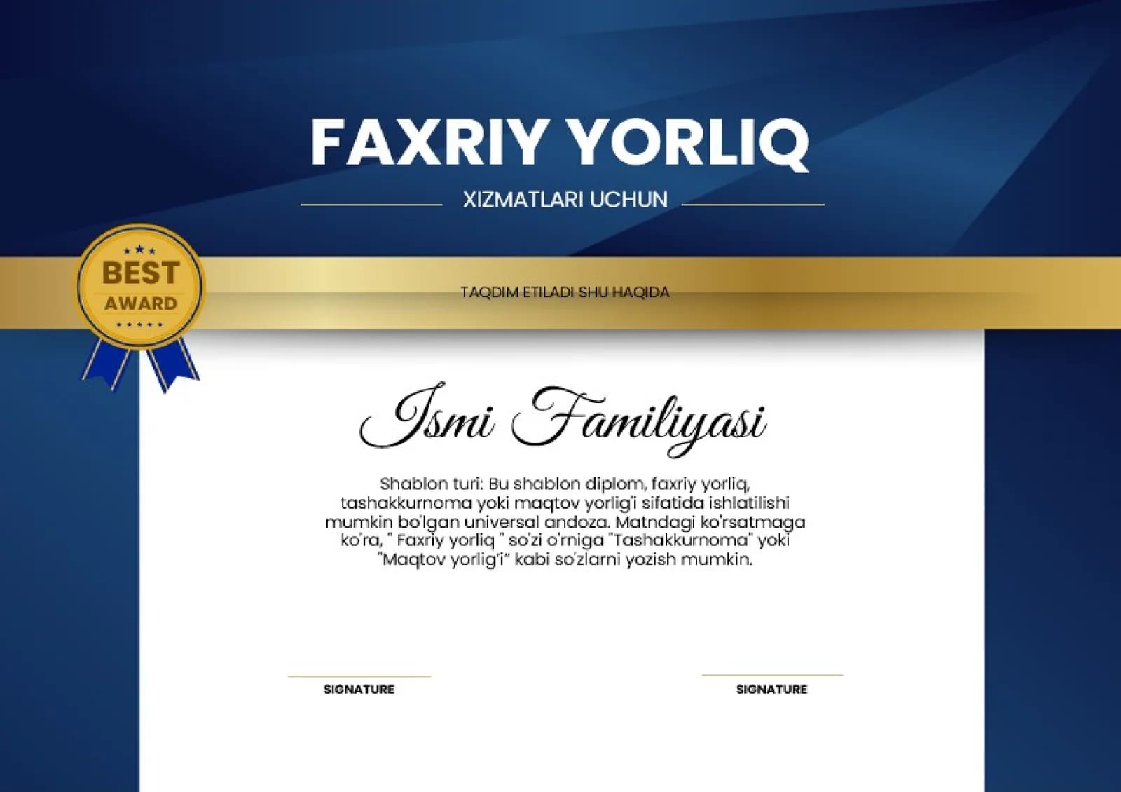 FAXRIY YORLIQ