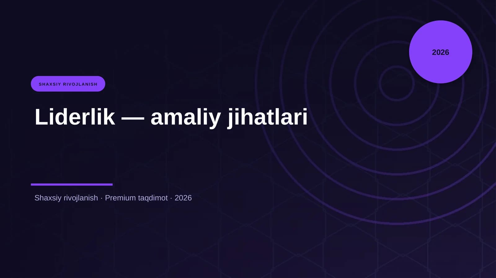 Liderlik — amaliy jihatlari