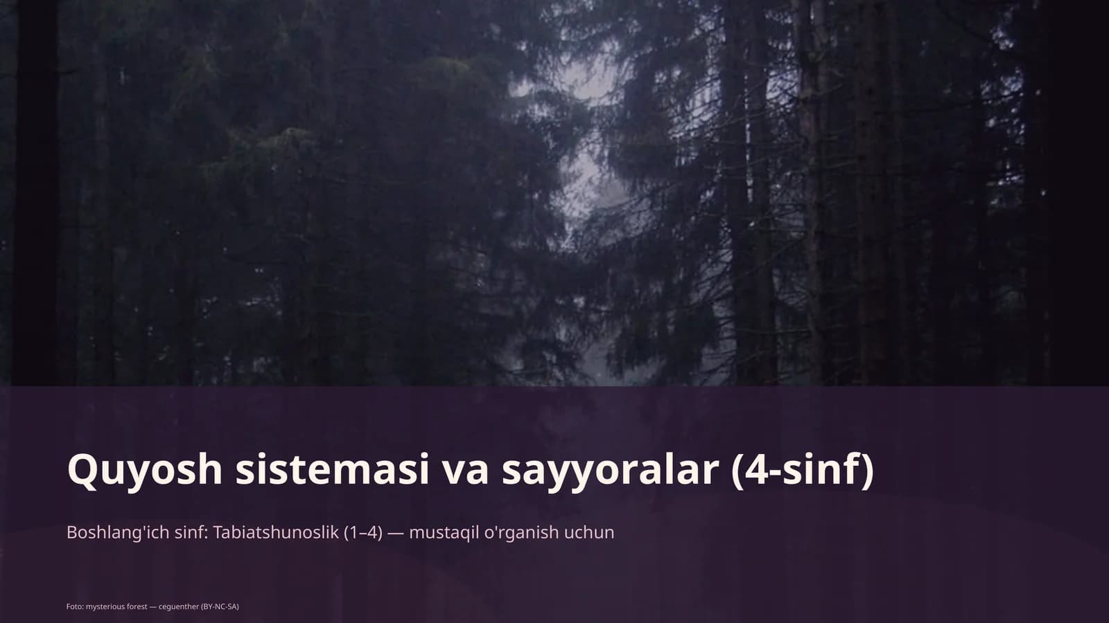 Quyosh sistemasi va sayyoralar (4-sinf)