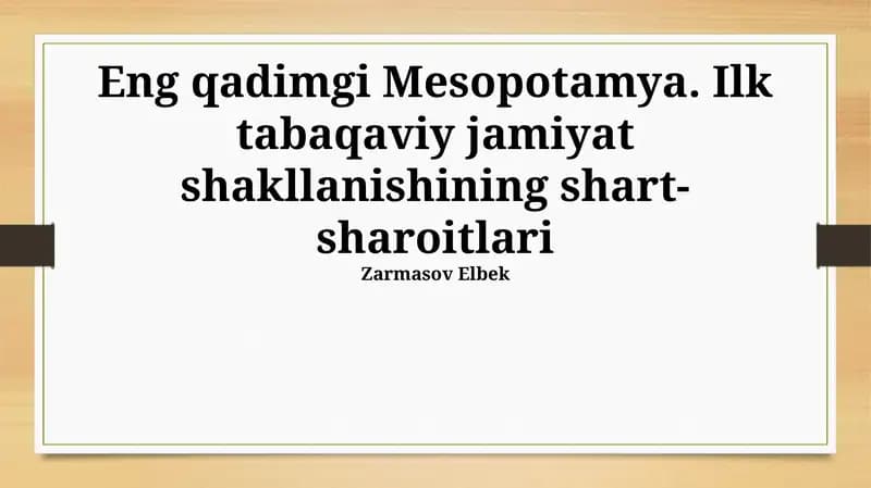 Davlatning shakllanishi
