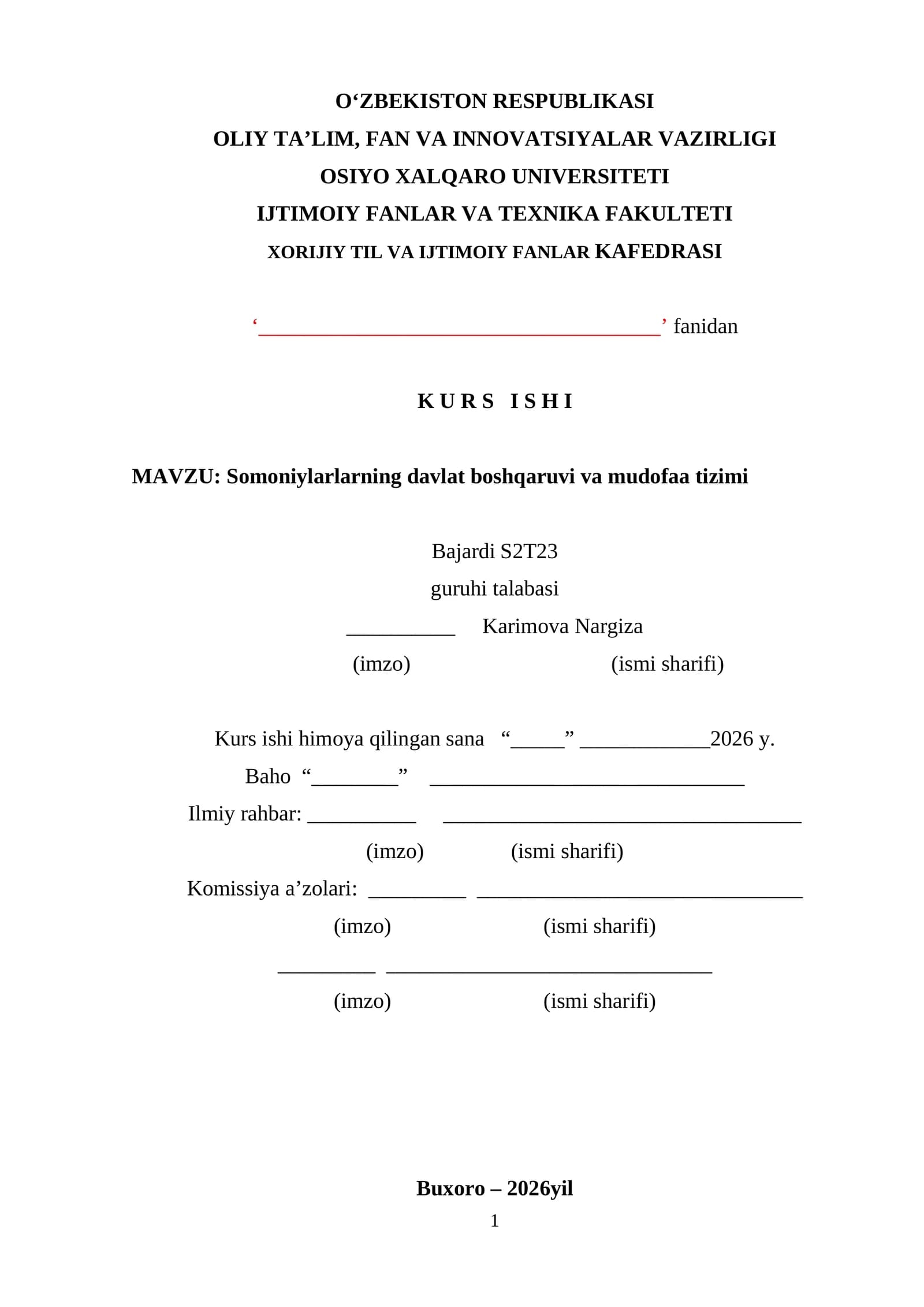 Somoniylarlarning davlat boshqaruvi va mudofaa tizimi