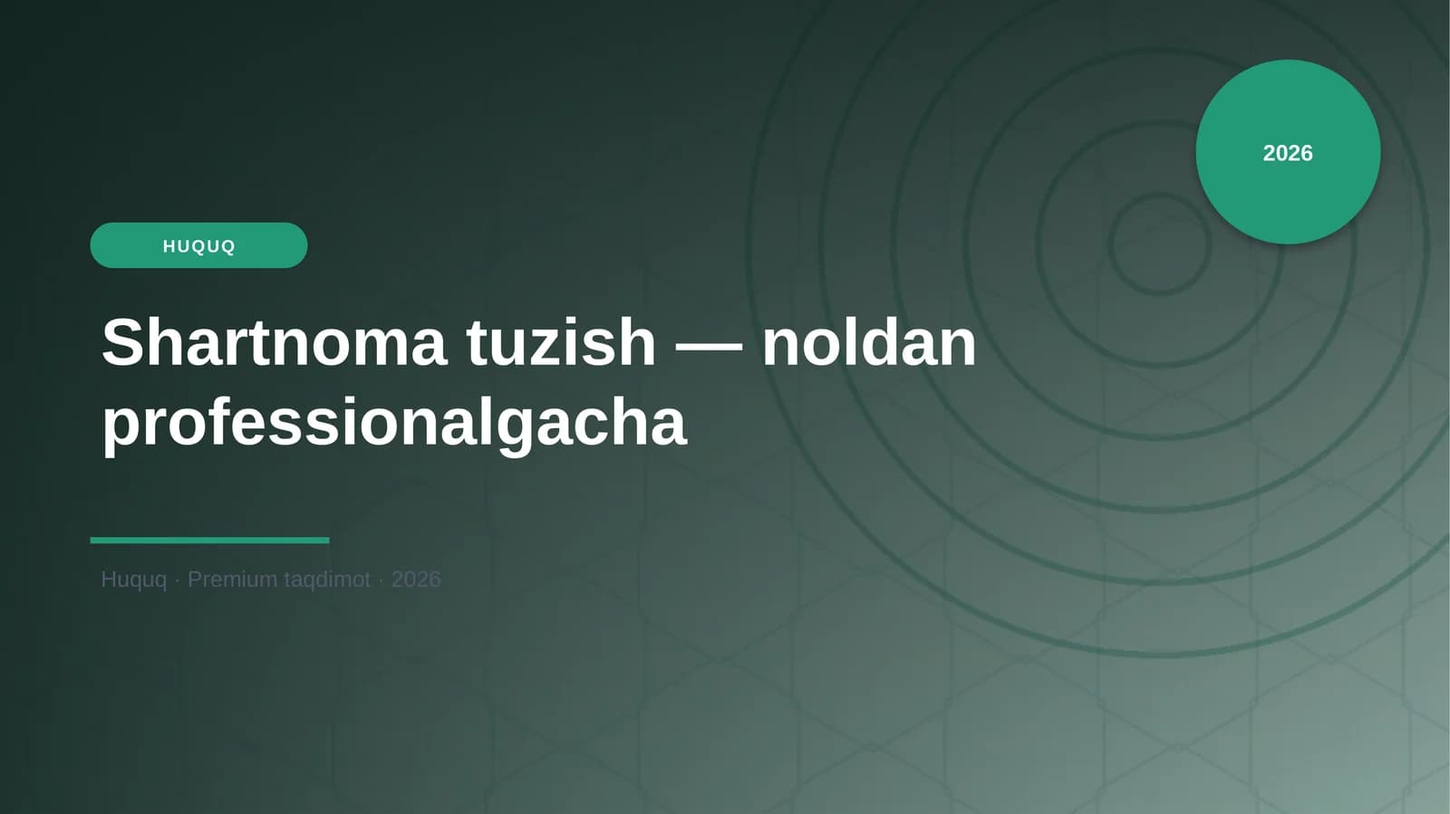 Shartnoma tuzish — noldan professionalgacha