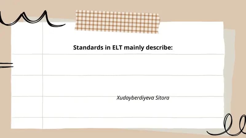 Standards in ELT