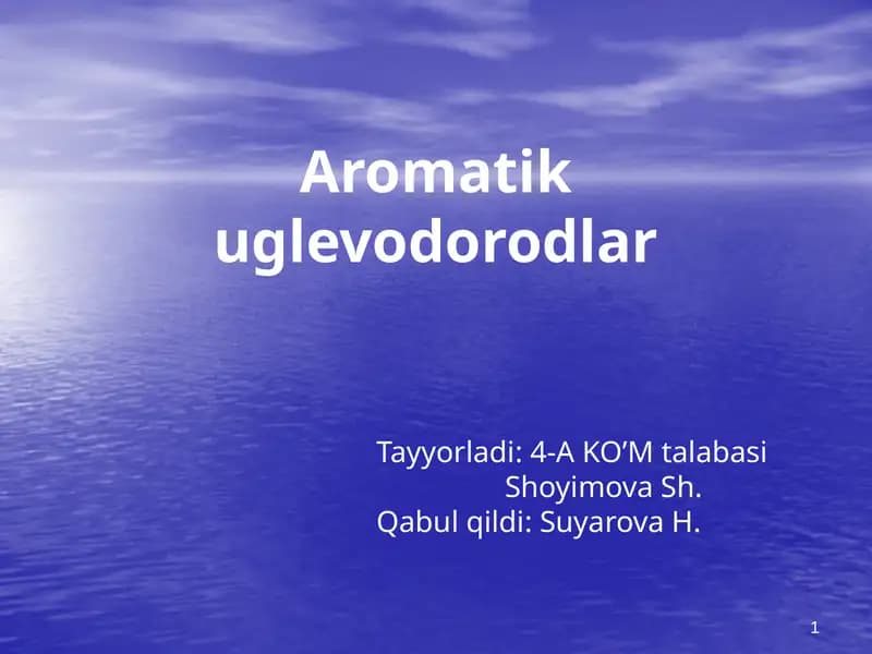Aromatikuglevodorodlar