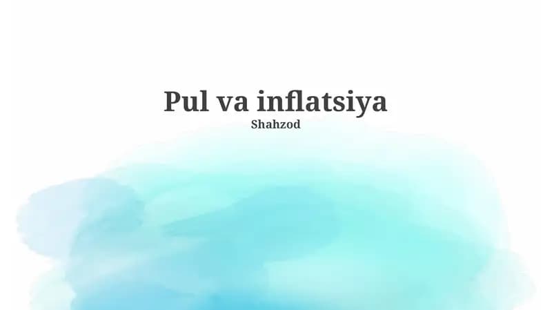 Pul va Inflatsiya