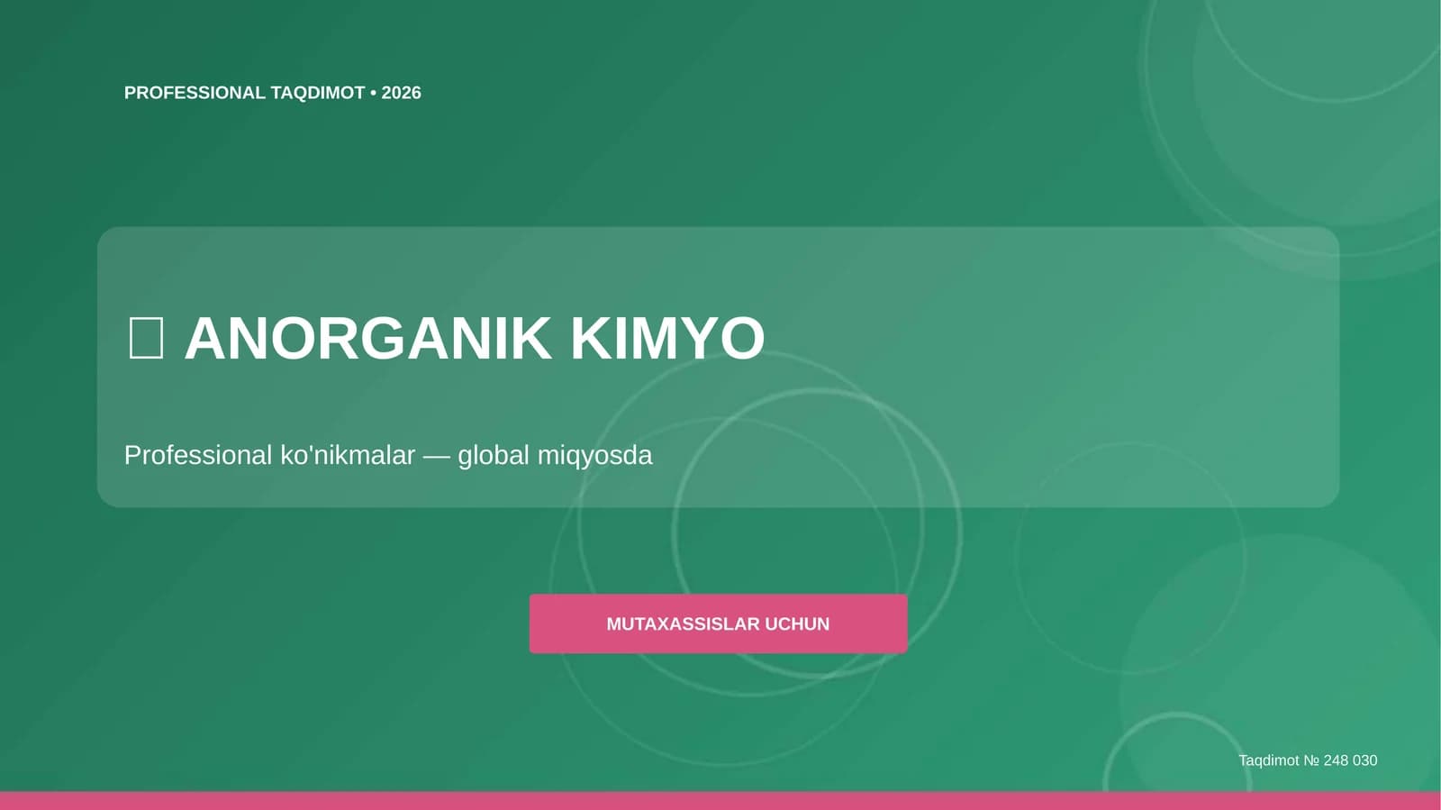 ANORGANIK KIMYO Professional Taqdimot