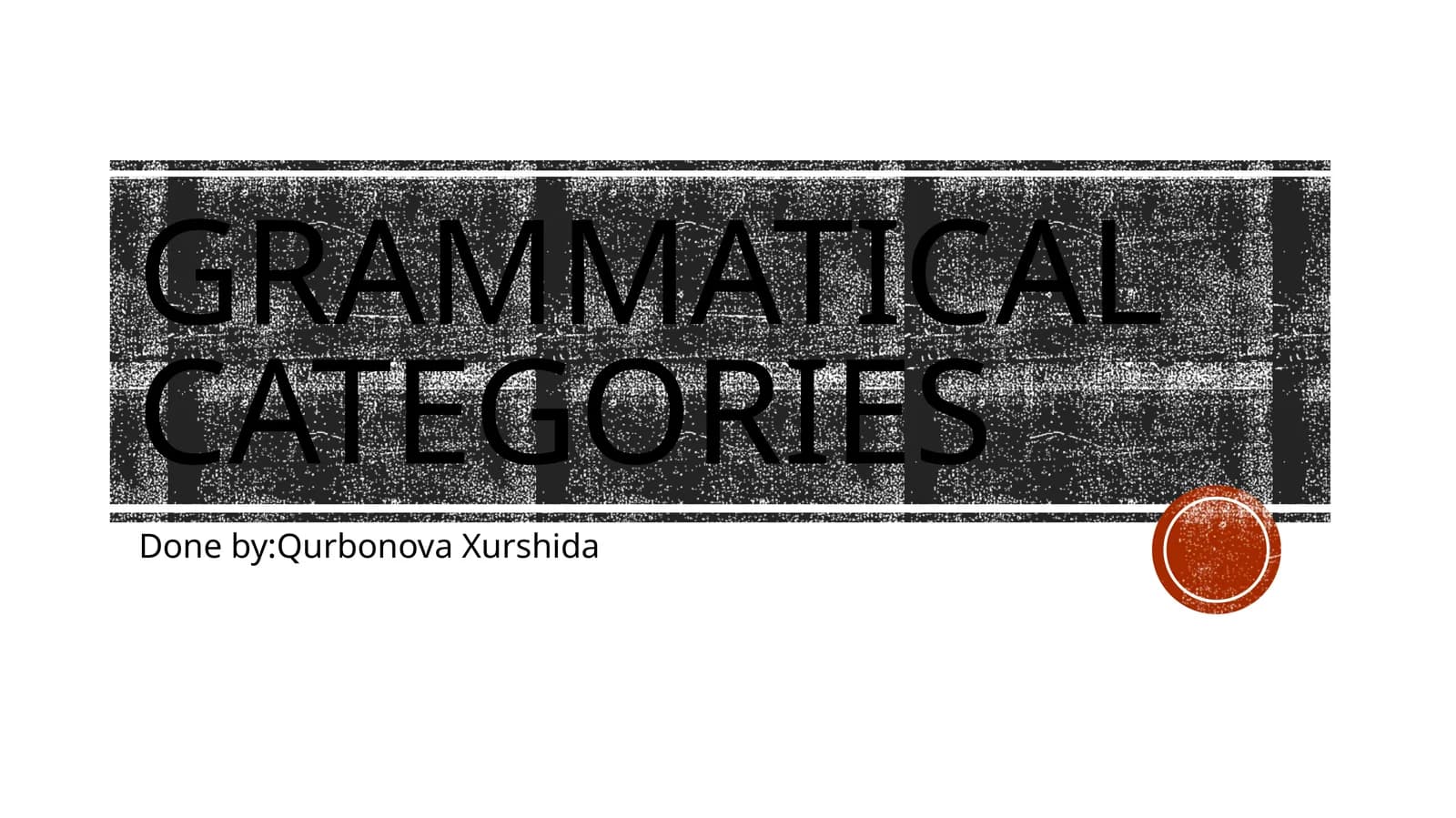 Grammatical categories