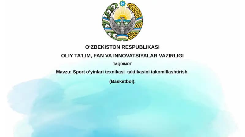 Sportoʻyinlari texnikasi taktikasi (Basketbol)