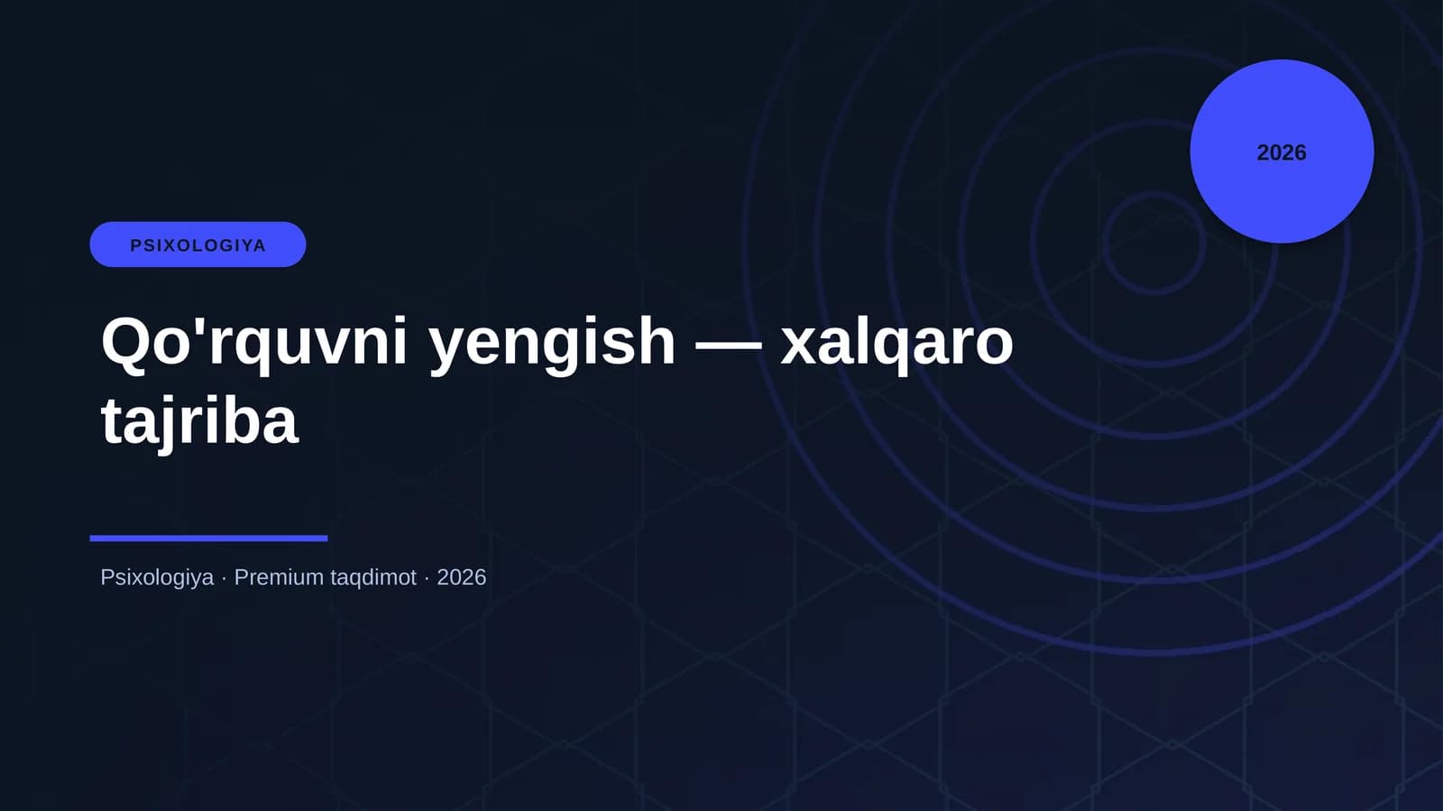 Qo'rquvni yengish — xalqaro tajriba