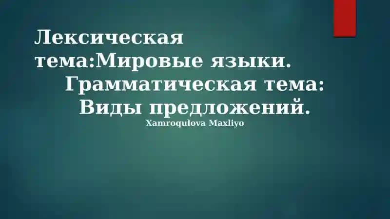 Мировые языки: классификация и распространение