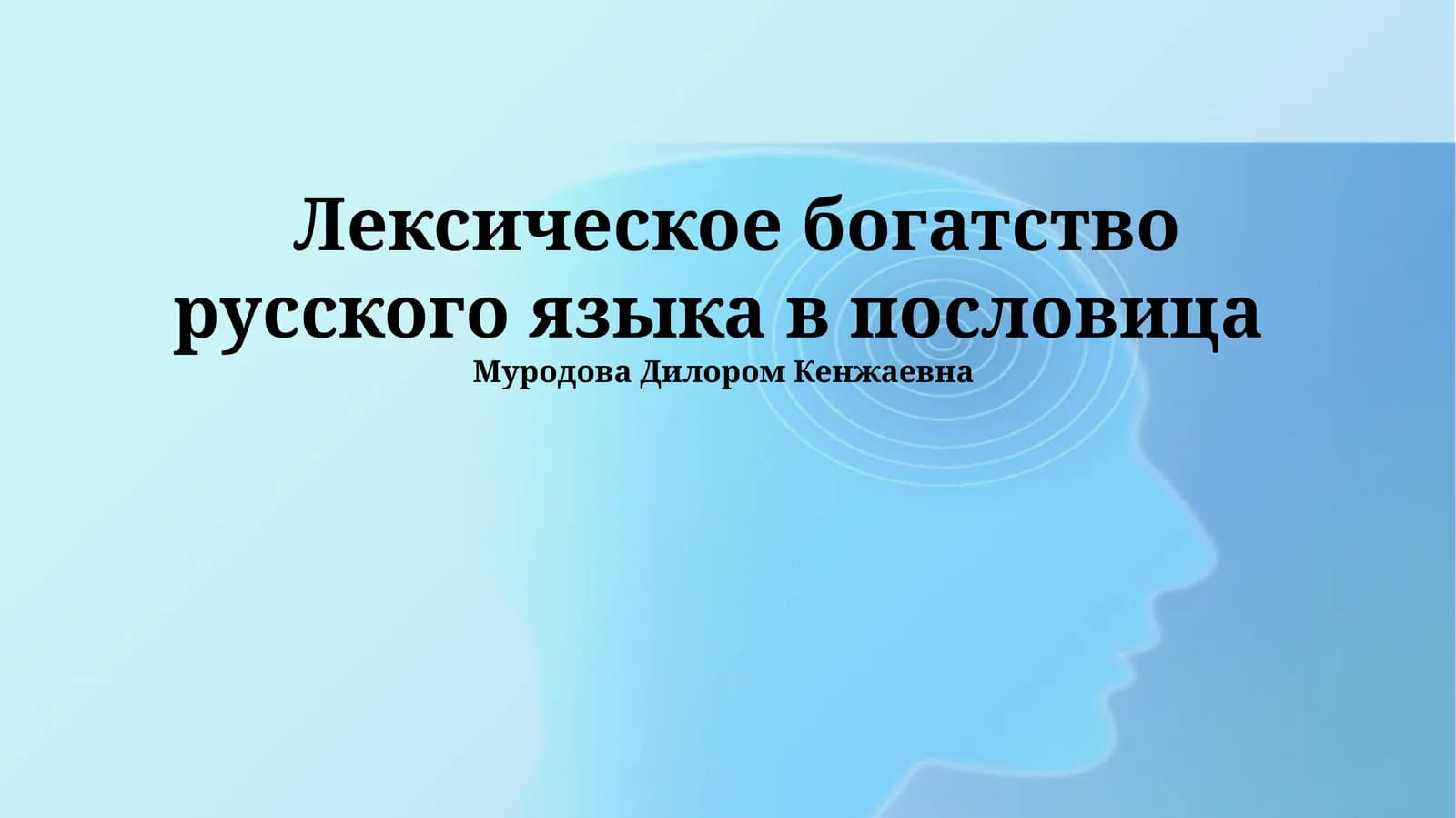 Лексическое богатство русского языка в пословица