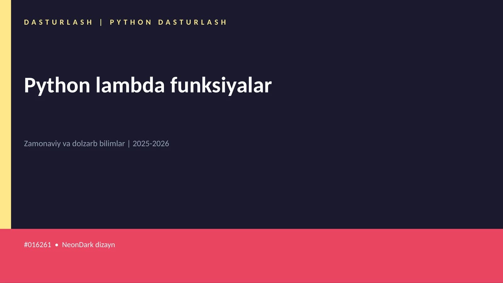 Python lambda funksiyalar