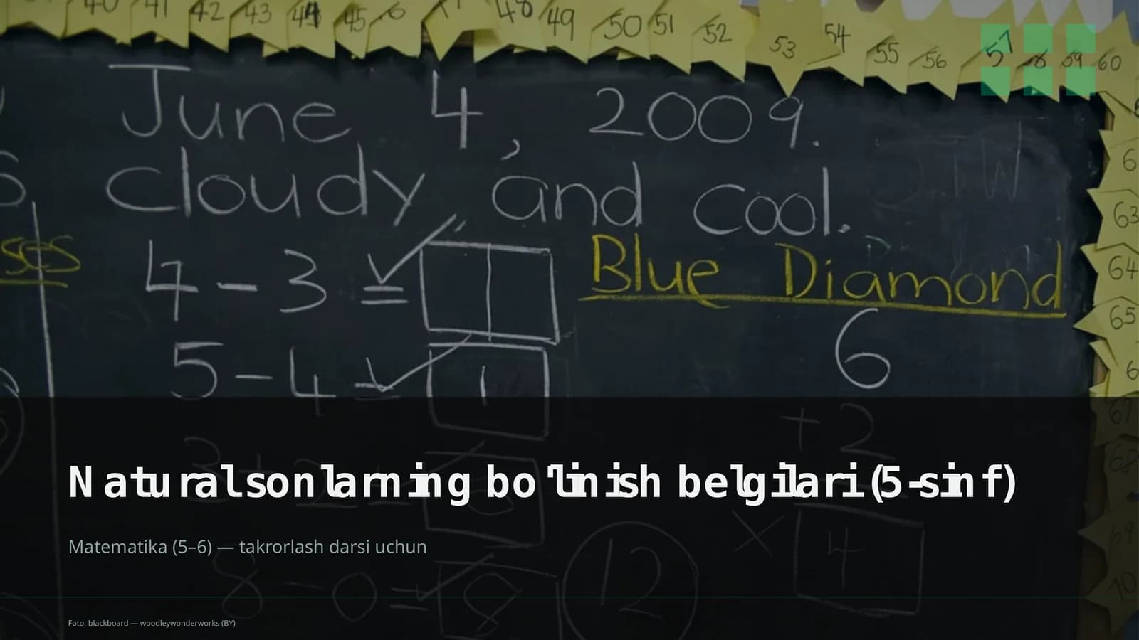 Natural sonlarning bo'linish belgilari (5-sinf)