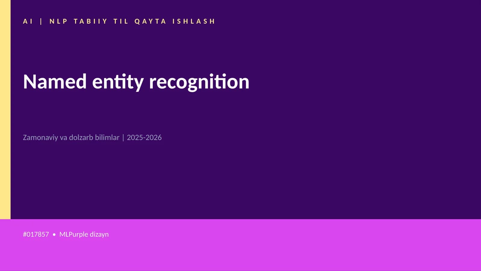Named entity recognition