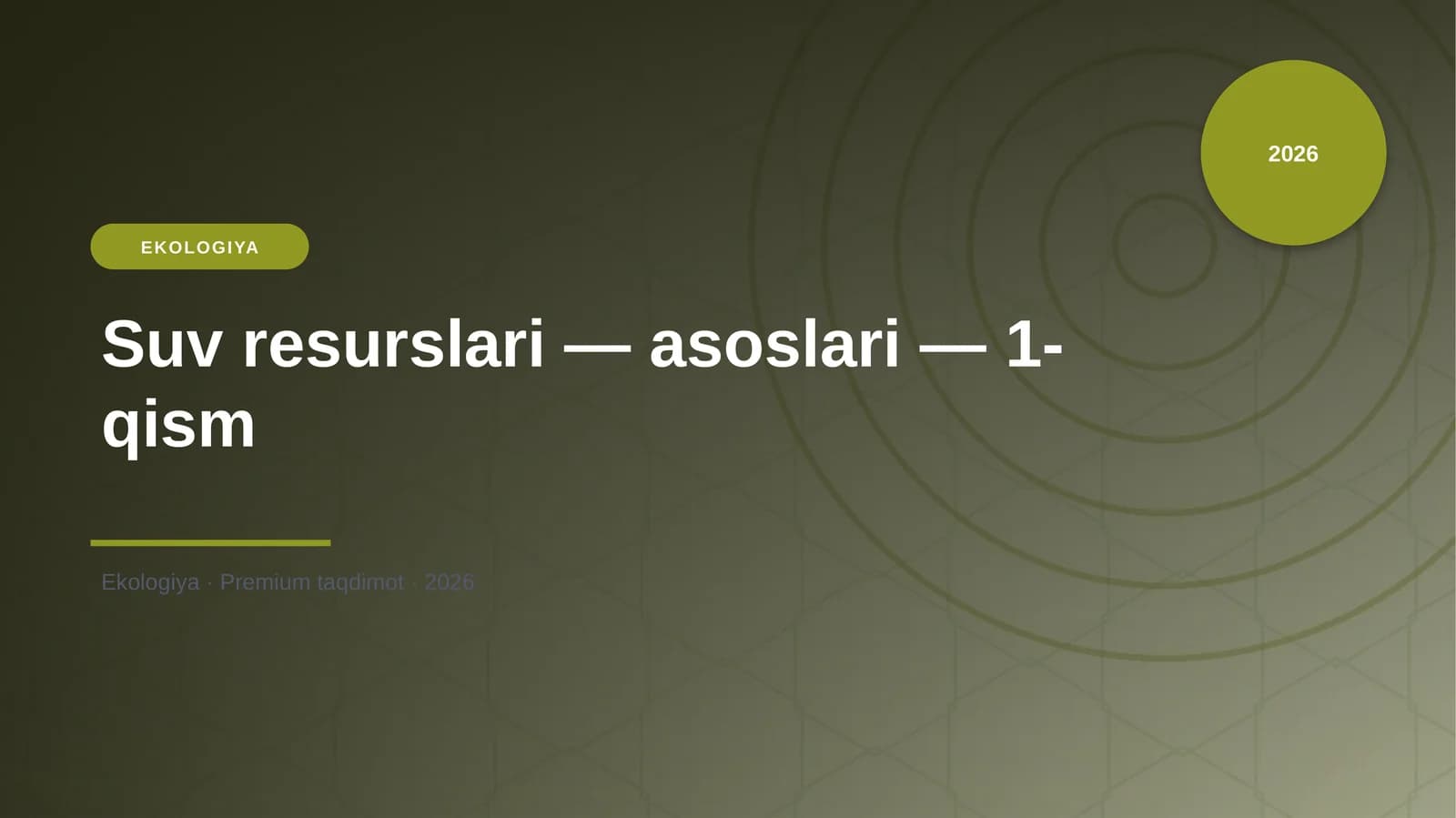 Suv resurslari — asoslari — 1-qism