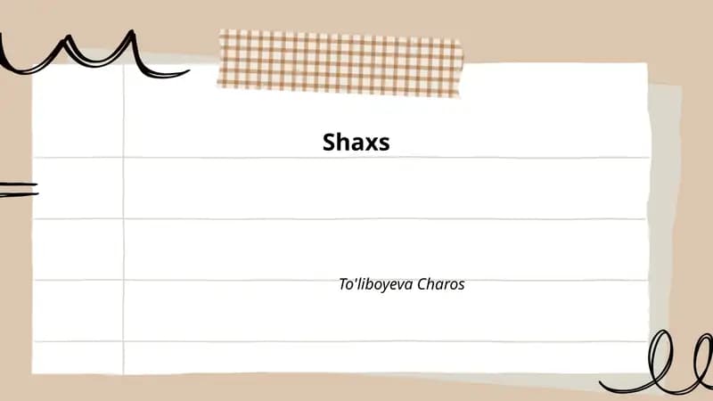 Shaxs va uning xususiyatlari
