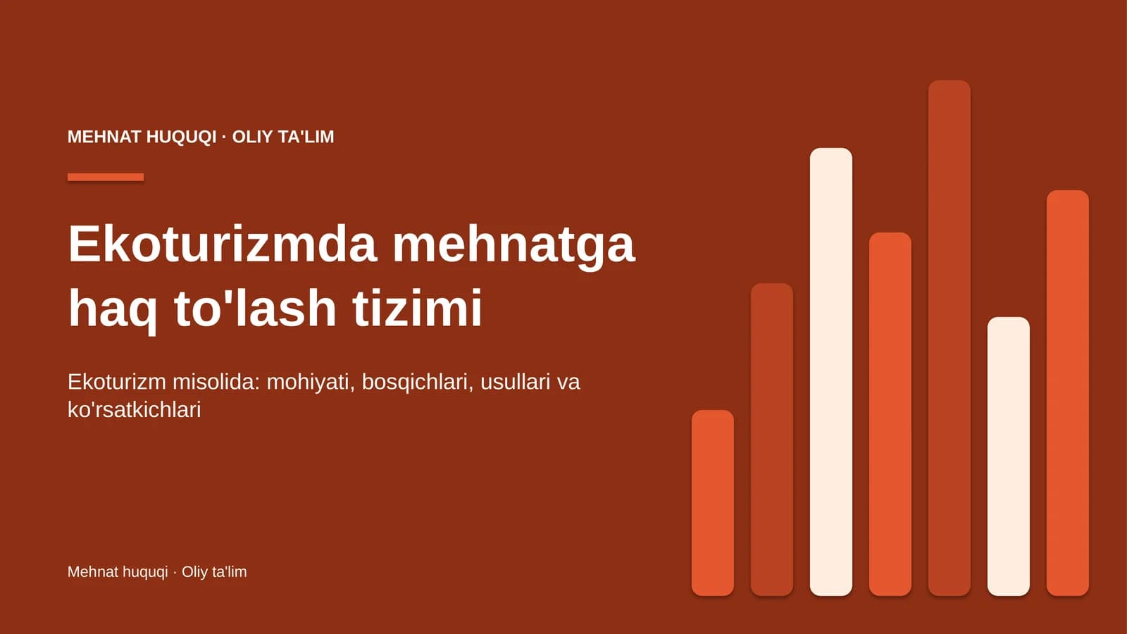 Ekoturizmda mehnatga haq to'lash tizimi