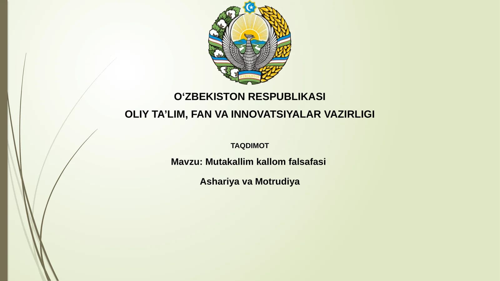 Mutakallim kallom falsafasi Ashariya va Motrudiya