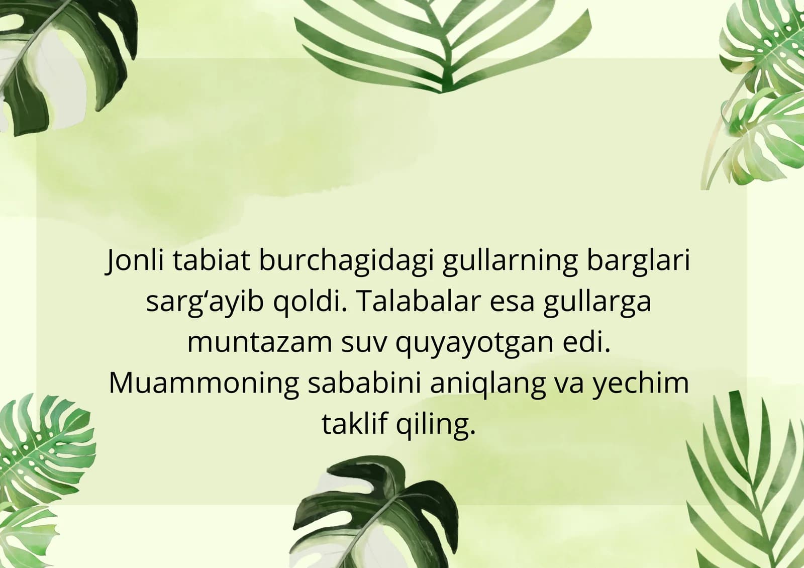 Jonli tabiat burchagi