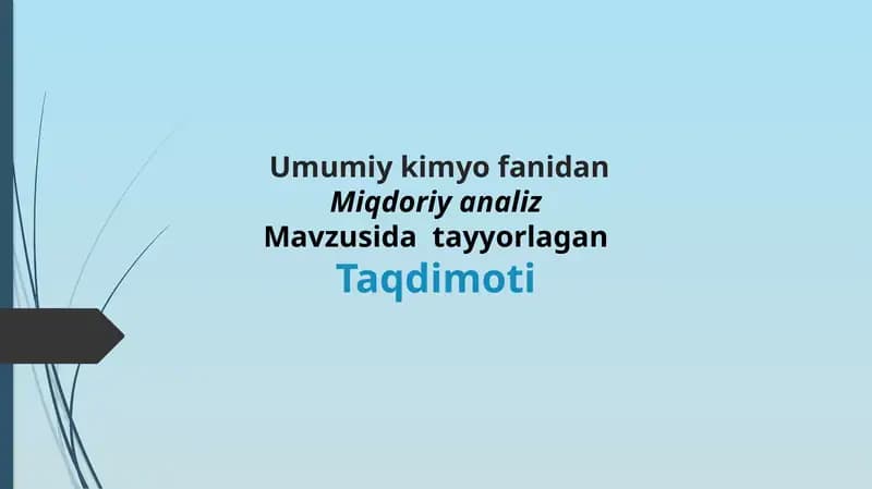 Miqdoriy analiz