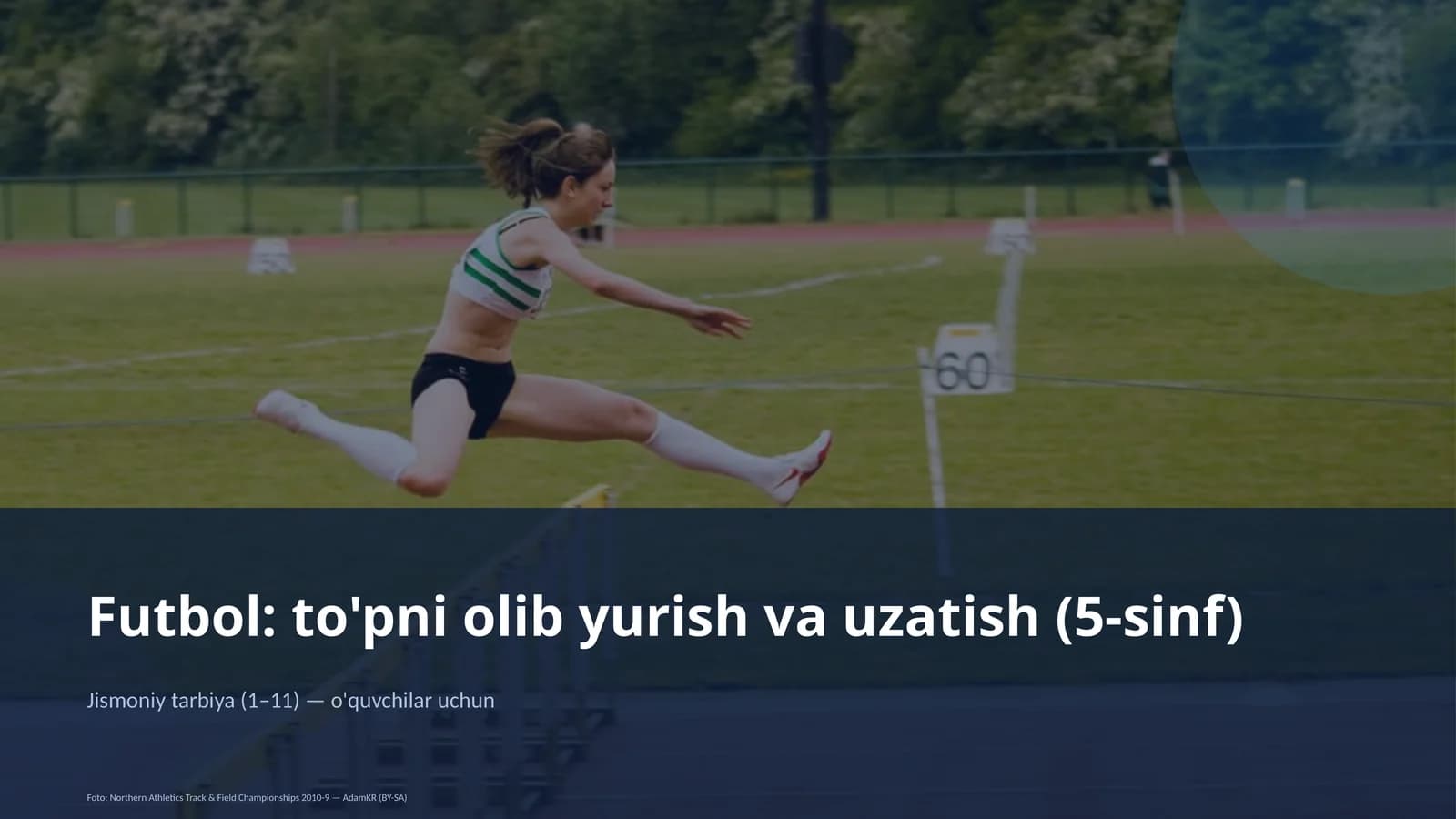 Futbol: to'pni olib yurish va uzatish (5-sinf)