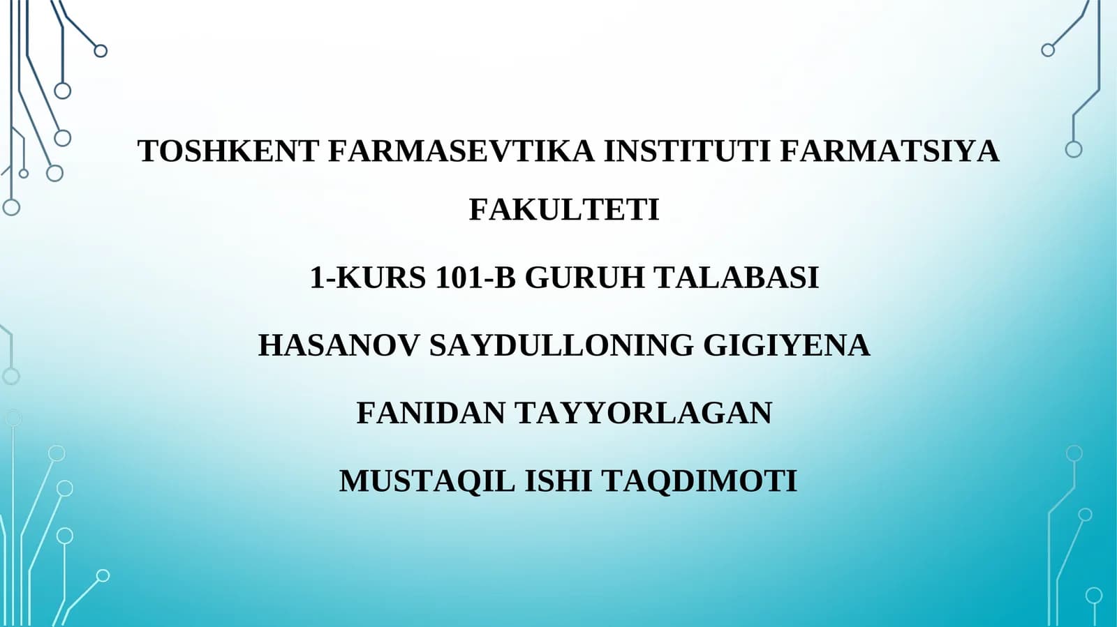 FARMATSIYA FAKULTETI