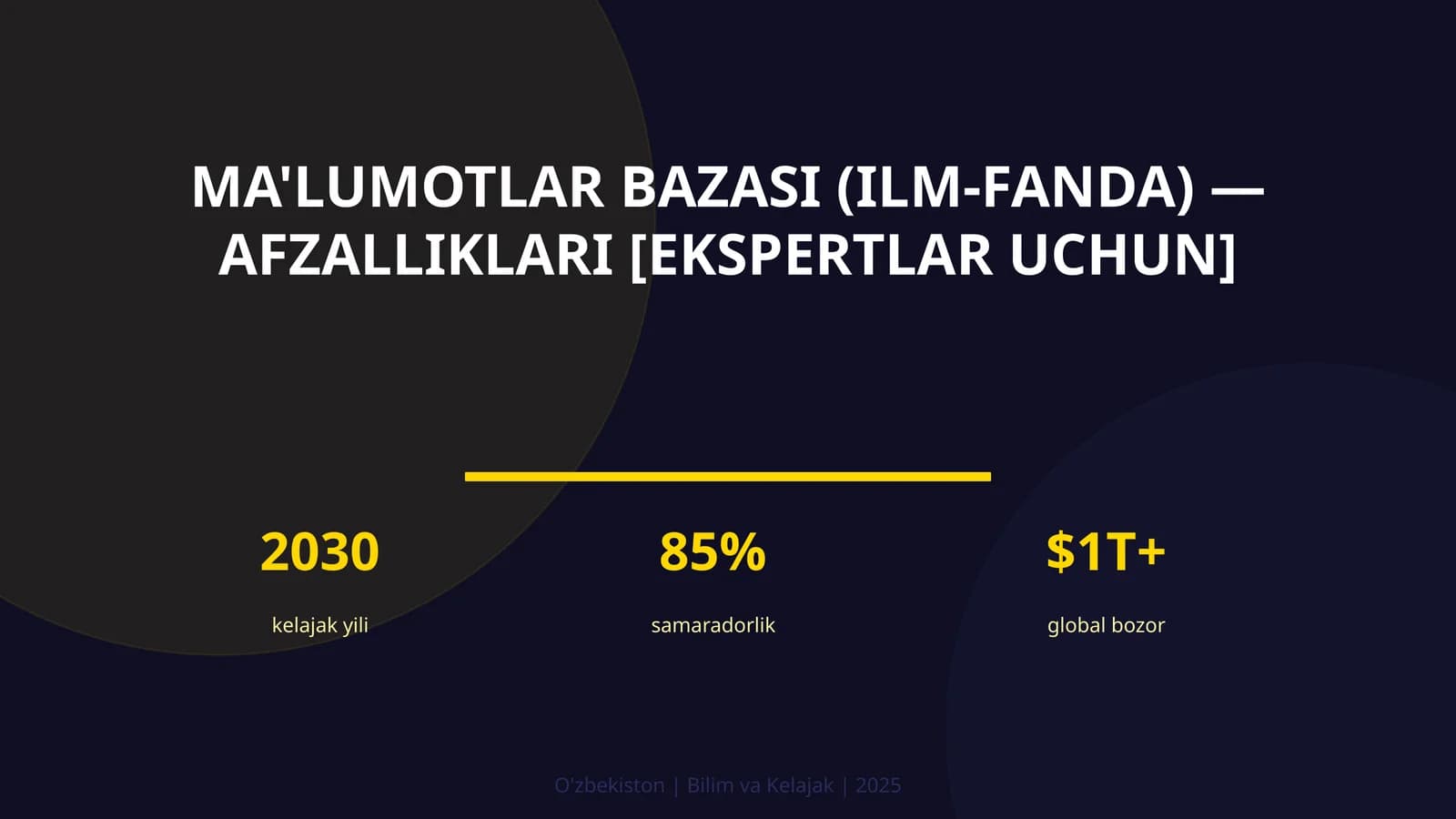 Ma'lumotlar bazasi (ilm-fanda) — afzalliklari [ekspertlar uchun]