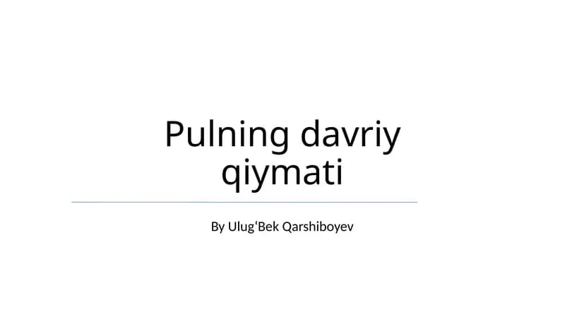 Pulning davriy qiymati