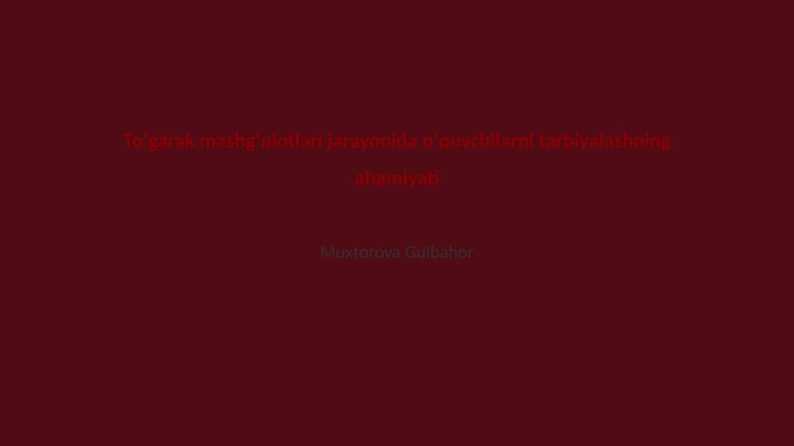 Toʻgarak mashgʻulotlarining maqsad va vazifalari