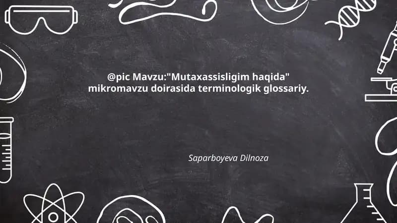 Mutaxassisligim haqida
