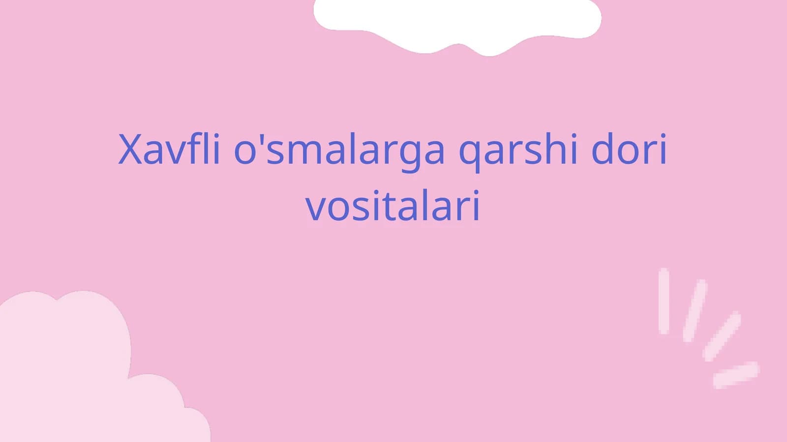 Xavfli o'smalarga qarshi dori vositalari