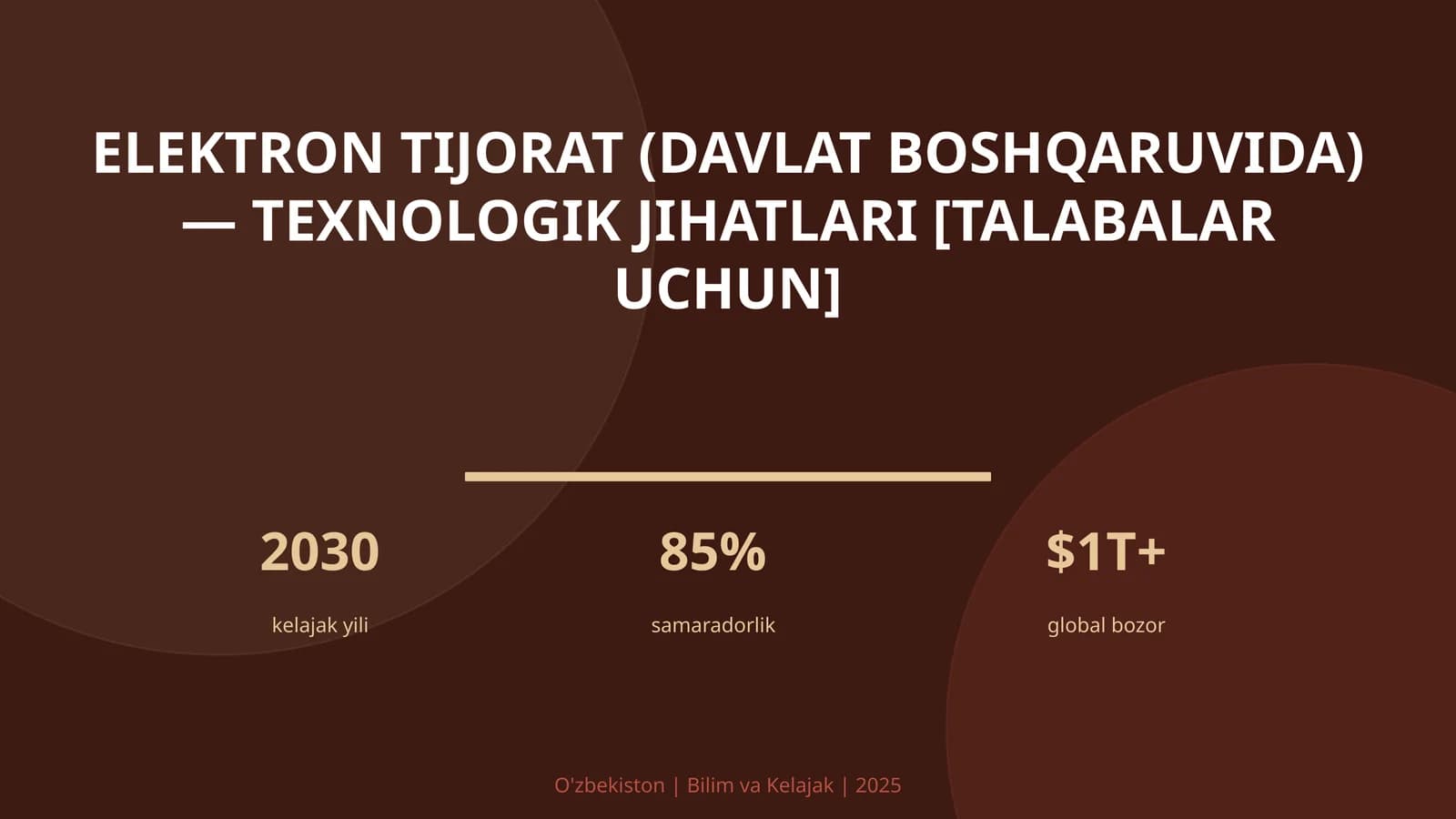 Elektron tijorat (davlat boshqaruvida) — texnologik jihatlari [talabalar uchun]