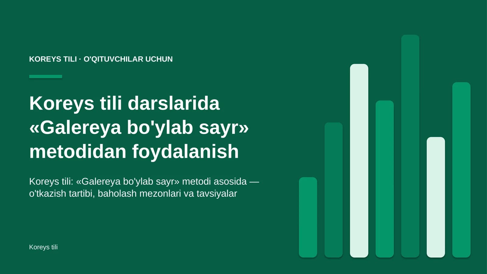 koreys tili darslarida galereya bo'ylab sayr metodidan foydalanish 6179