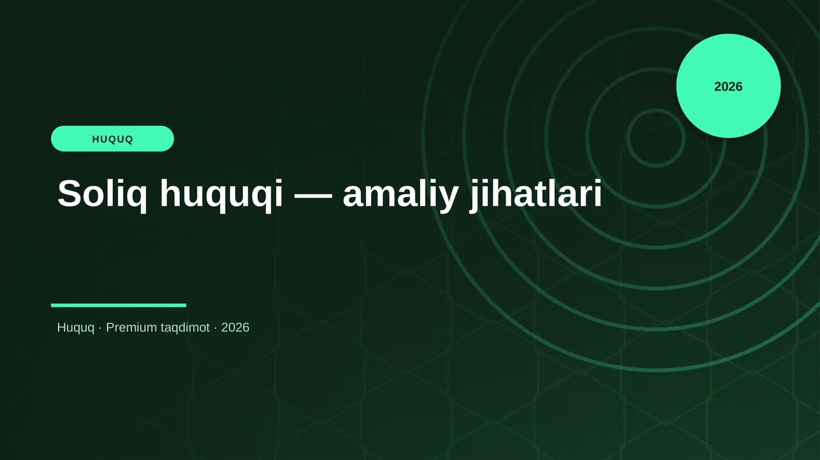 Soliq huquqi — amaliy jihatlari