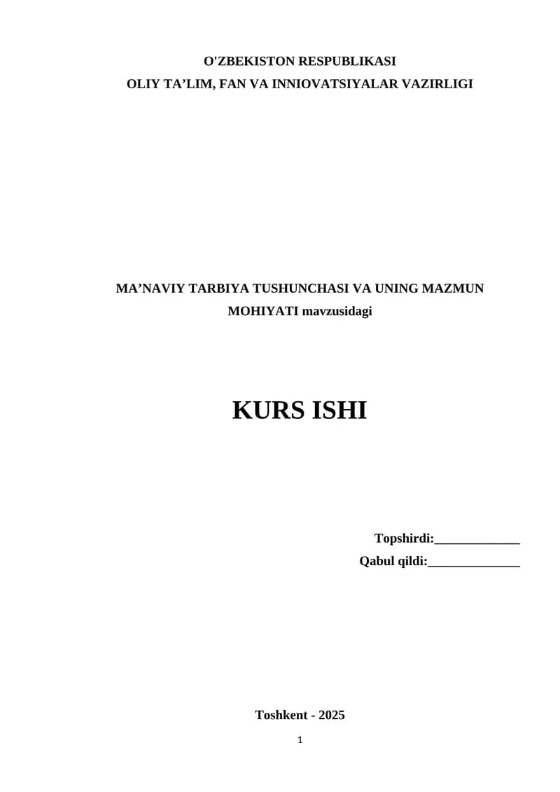 Ta'lim Tizimi va Ma'nviy Yangilanish