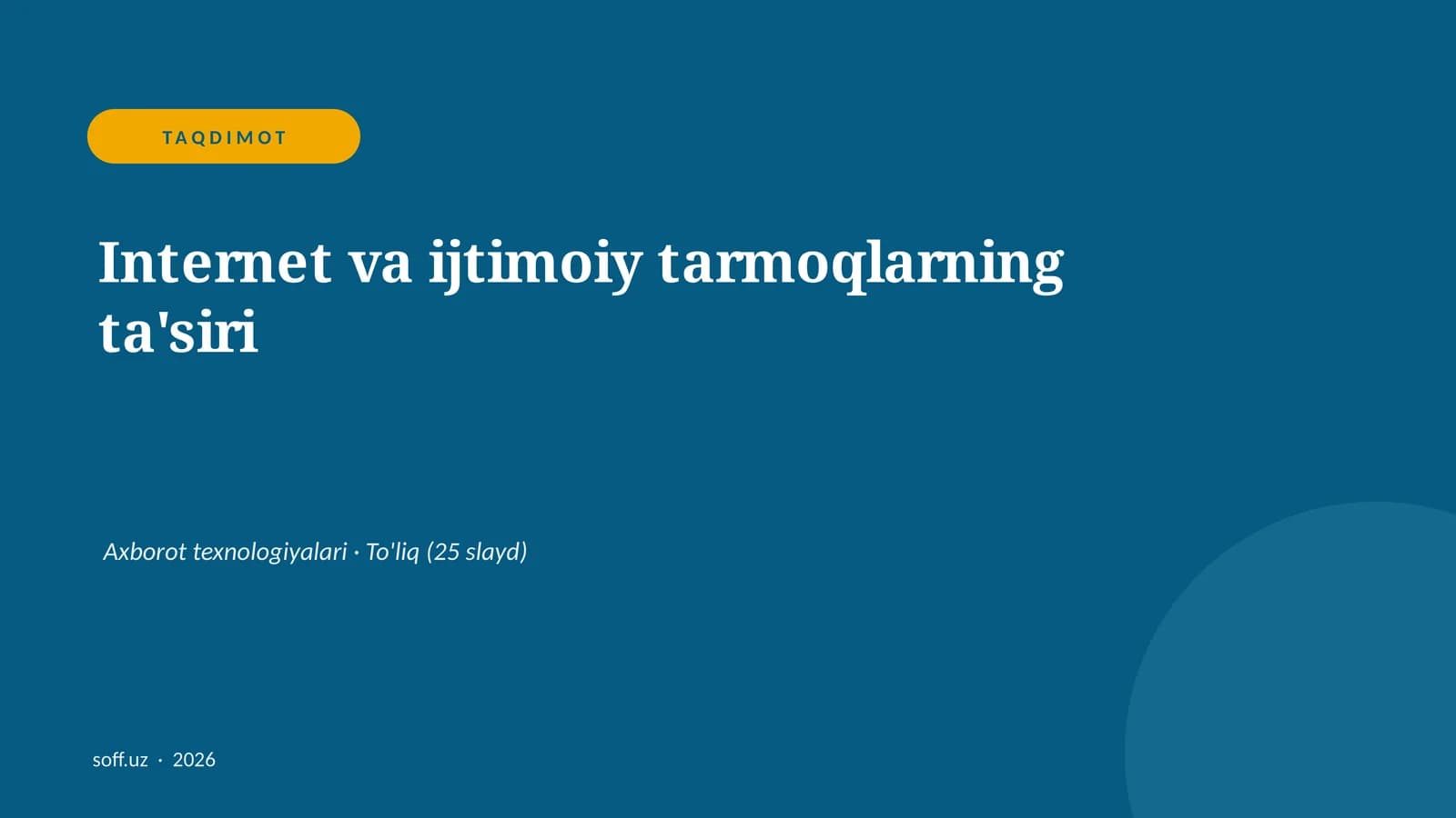 Internet va ijtimoiy tarmoqlarning ta'siri