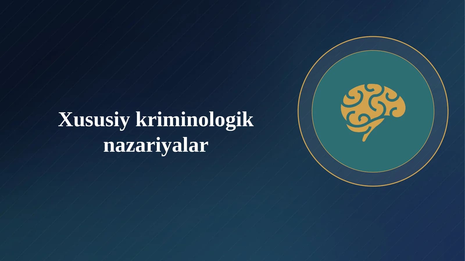 Xususiy kriminologik nazariyalar