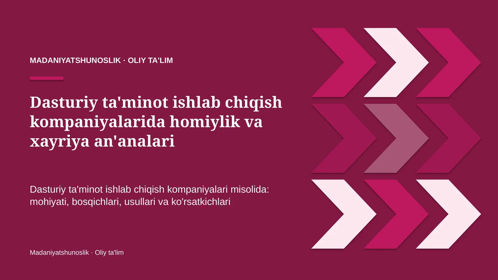 Dasturiy ta'minot ishlab chiqish kompaniyalarida homiylik va xayriya an'analari