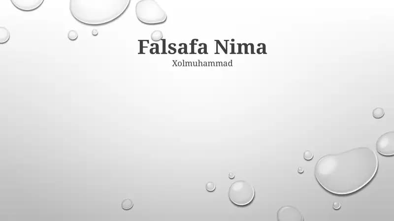 Falsafa Nima