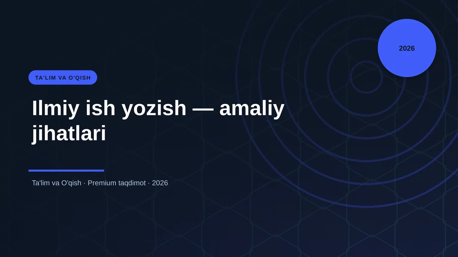 Ilmiy ish yozish - amaliy jihatlari