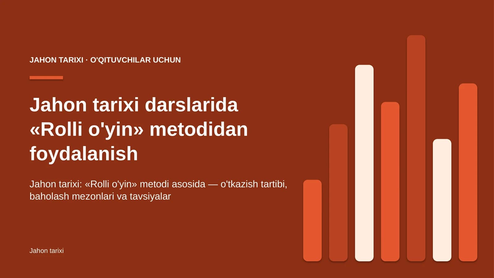 jahon tarixi darslarida rolli o'yin metodidan foydalanish 7242