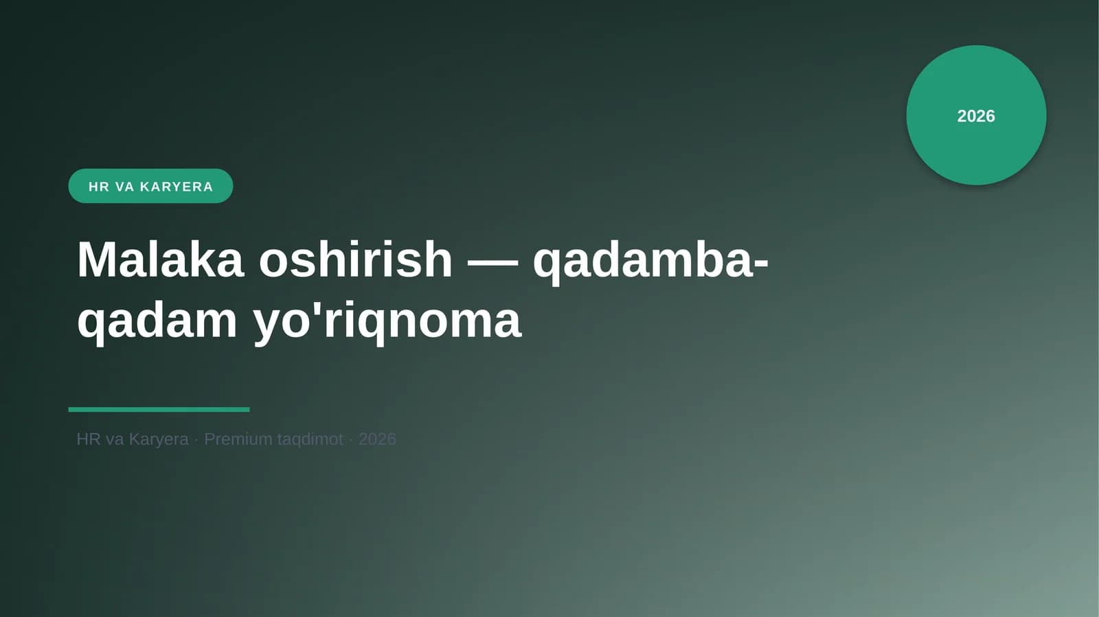 Malaka oshirish — qadamba-qadam yo'riqnoma