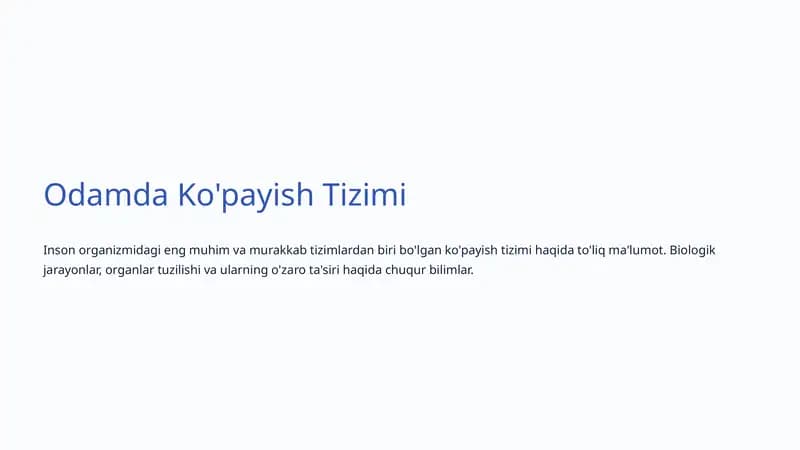 Ko'payish Tizimi
