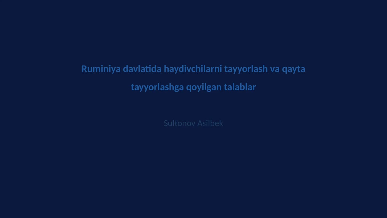 Ruminiyada haydovchilarni tayyorlash va qayta tayyorlashga qoyilgan talablar