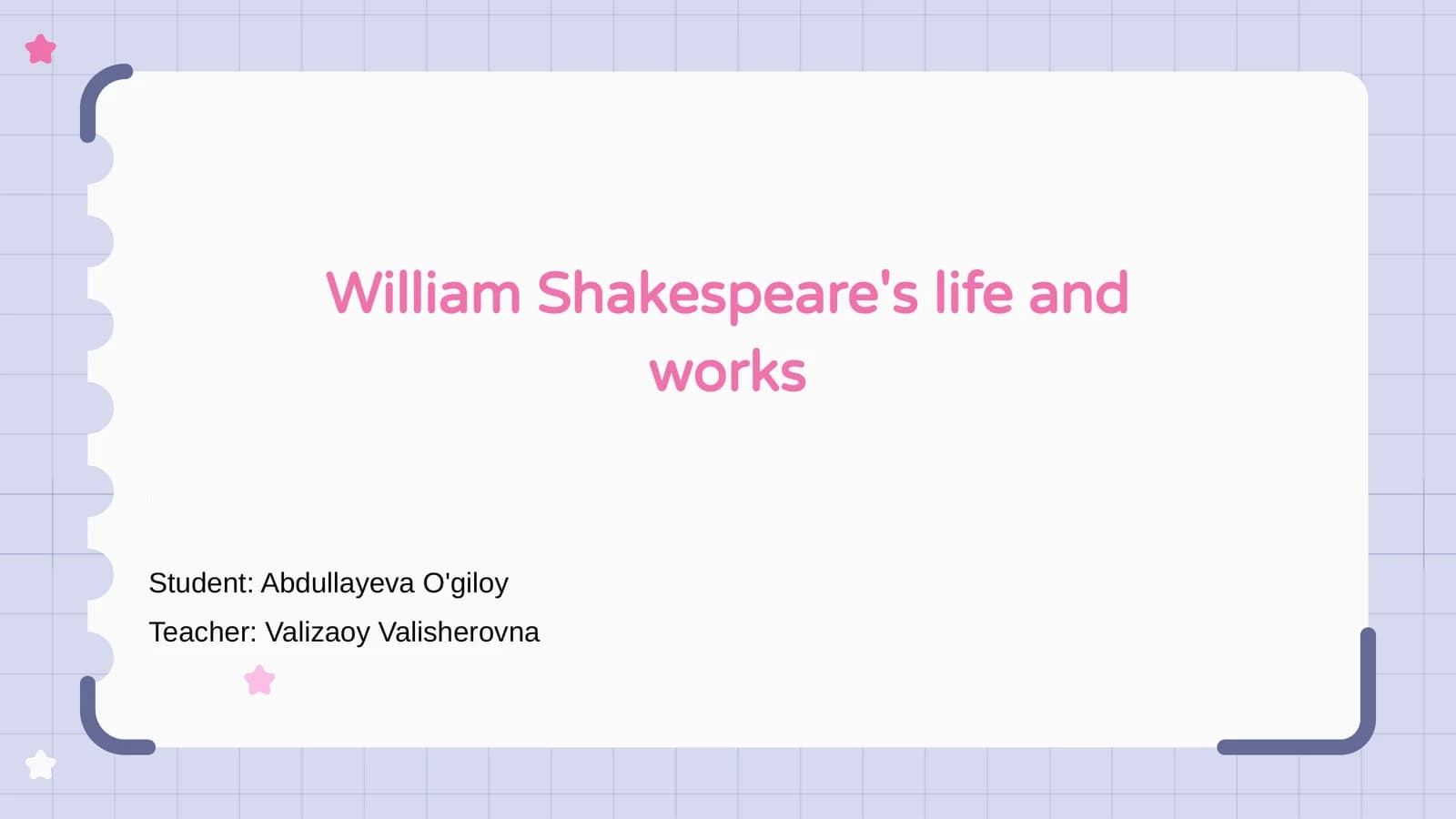 William Shakespeare's life and works