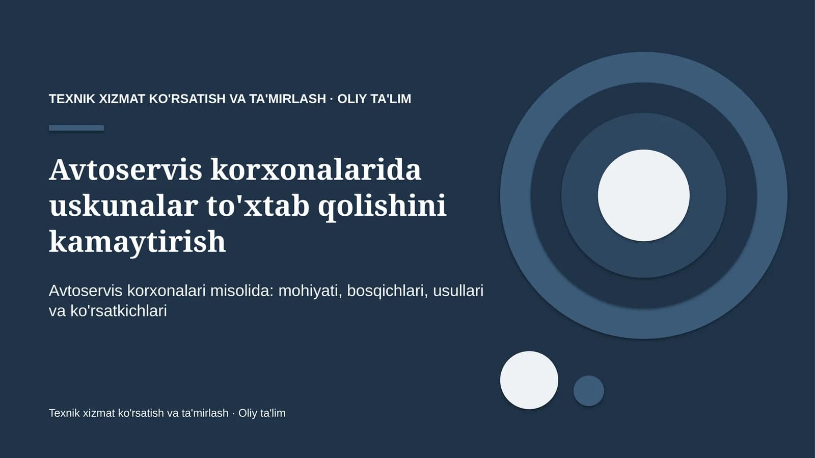 avtoservis korxonalarida uskunalar to'xtab qolishini kamaytirish 8651